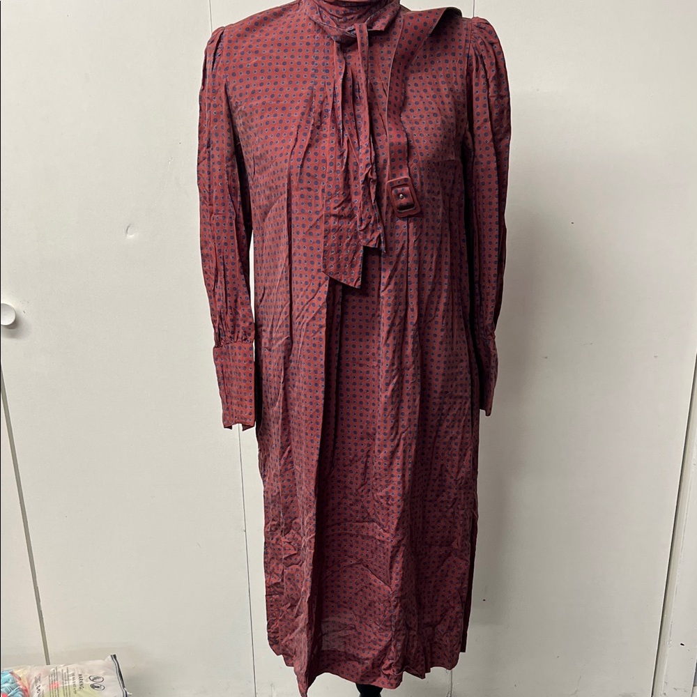 Jos. A. Bank Burgundy Long Sleeve Dress